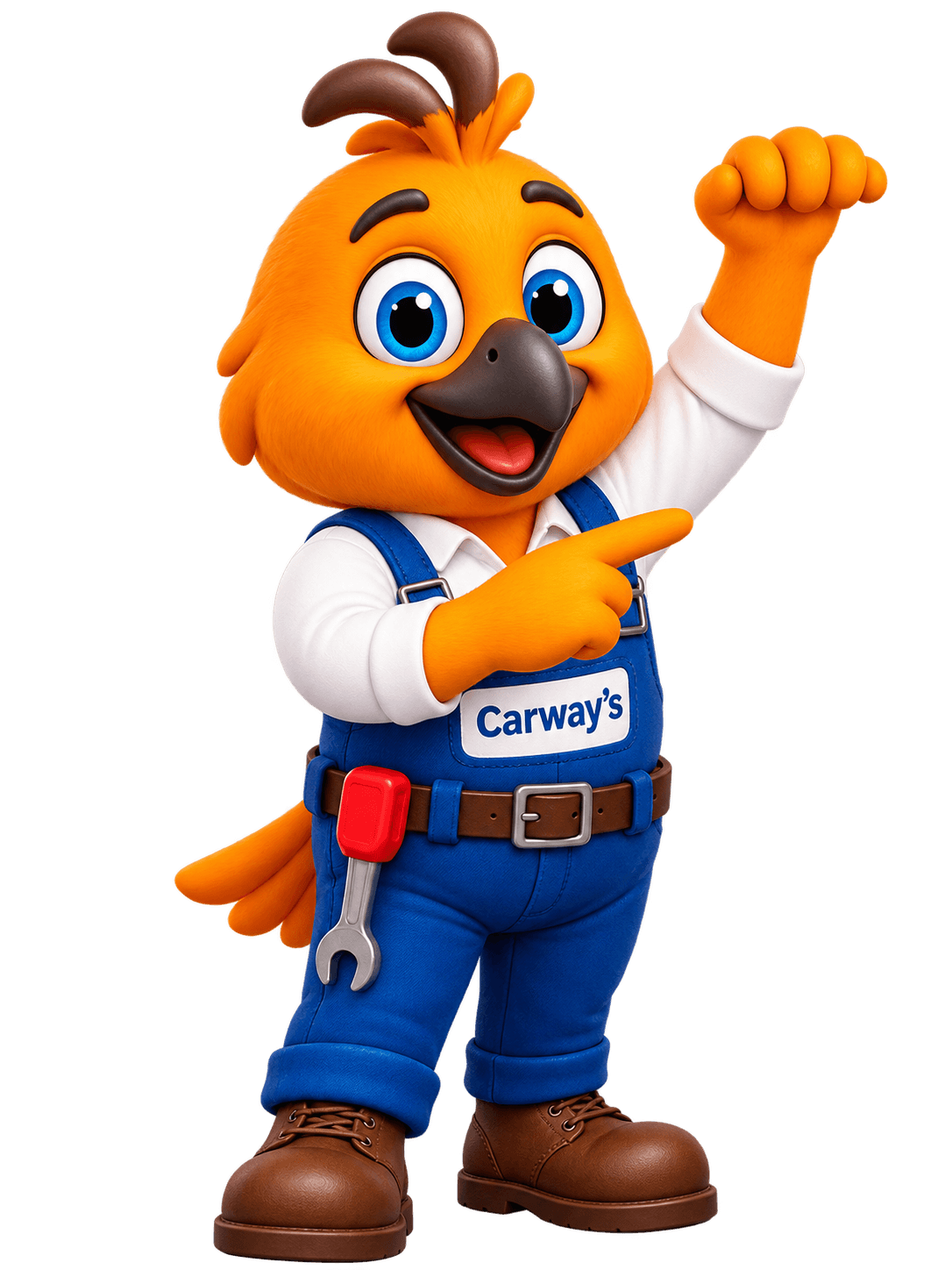La mascotte Carways, un mécanicien, présente l’application